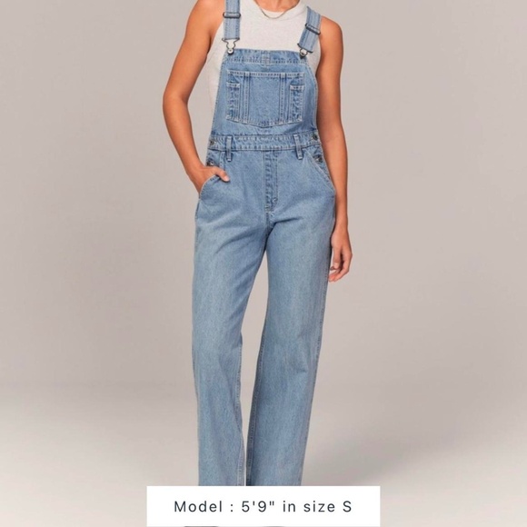 Abercrombie & Fitch Pants - Abercrombie & Fitch Light Blue Denim Overalls